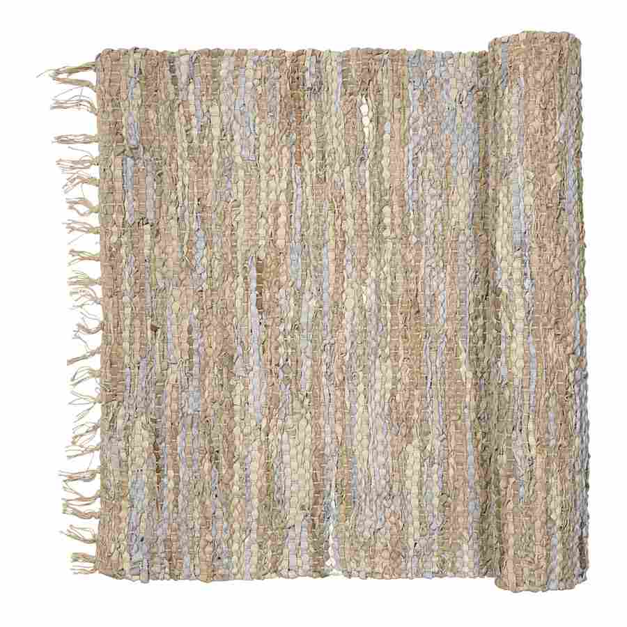 Broste Copenhagen Nor Rug Leather & Cotton Ivory 70060033
