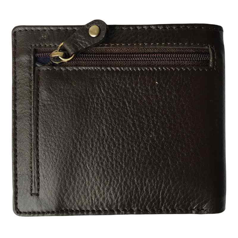 Brown Leather Wallet Stag back