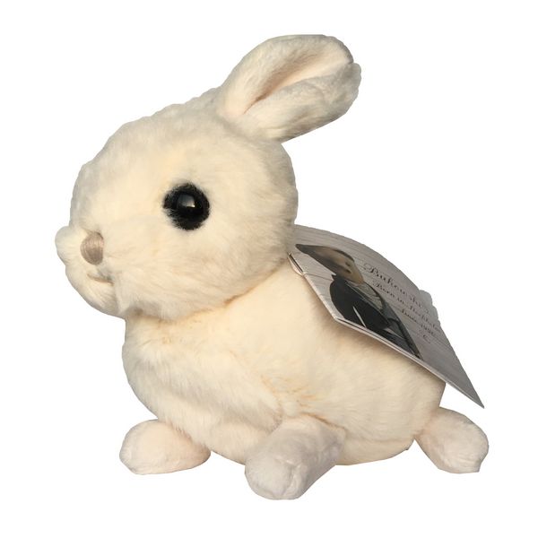 Bukowski White Toy Rabbit Zeus side with label