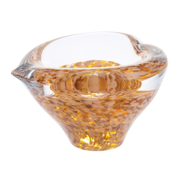 Caithness Glass Mini Heart Bowl Gold U09117 side