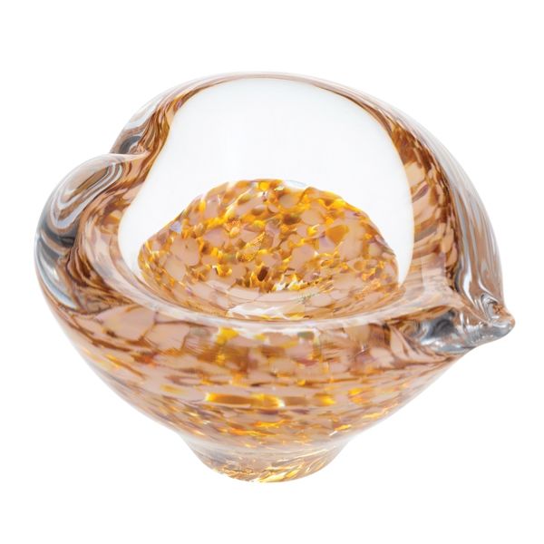 Caithness Glass Mini Heart Bowl Gold U09117 top