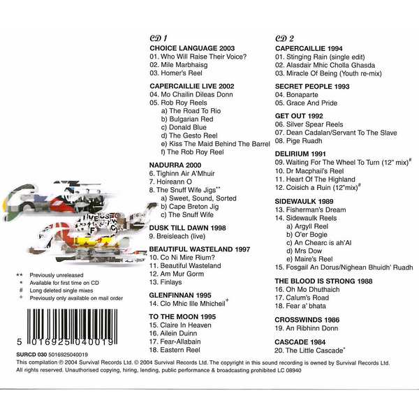 Capercaillie - Grace & Pride CD cover back