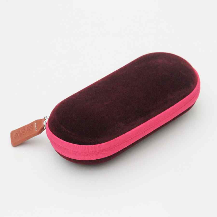 Caroline Gardner Burgundy Velvet Glasses Case GCS108 angled