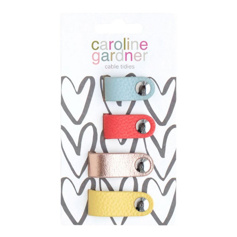 Caroline Gardner Cable Tidies Set of 4 Coral CAB104 front
