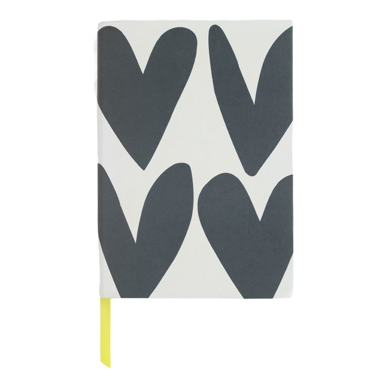 Caroline Gardner Casebound Desk Book Charcoal Hearts CDB108