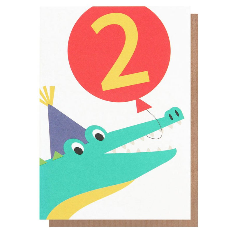 Caroline Gardner Crocodile Age 2 Birthday Card
