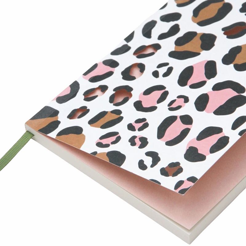 Caroline Gardner Cut-out Notebook Pink Leopard front Showing Cut-outs