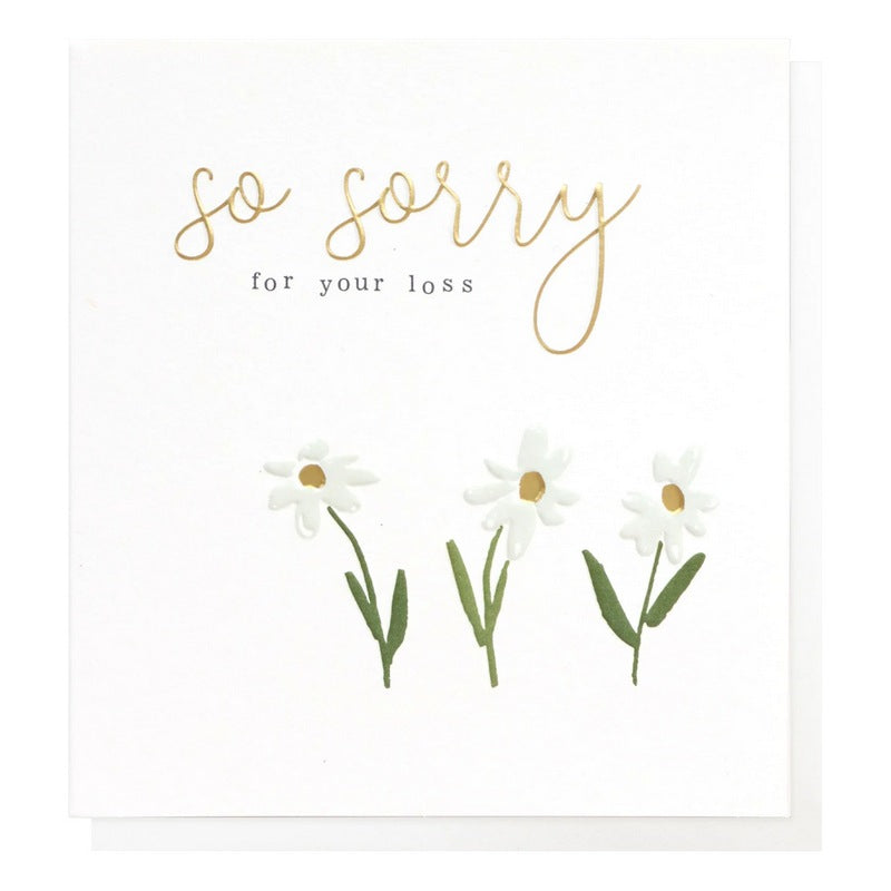 Caroline Gardner Daisies Sorry For Your Loss Sympathy Card SYM011 front