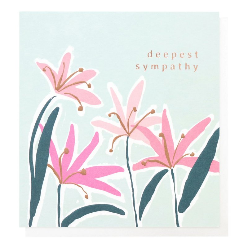 Caroline Gardner Floral Deepest Sympathy Card WDP005 front