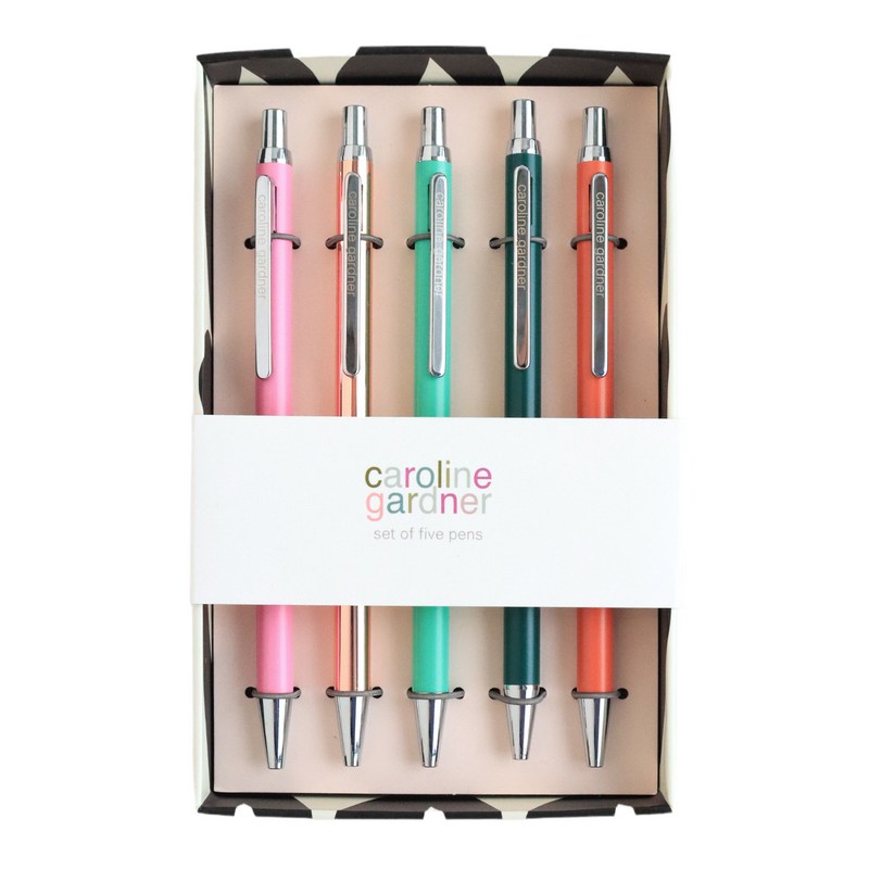 Caroline Gardner Gel Pens Set Of 5 Jade FPK103 main
