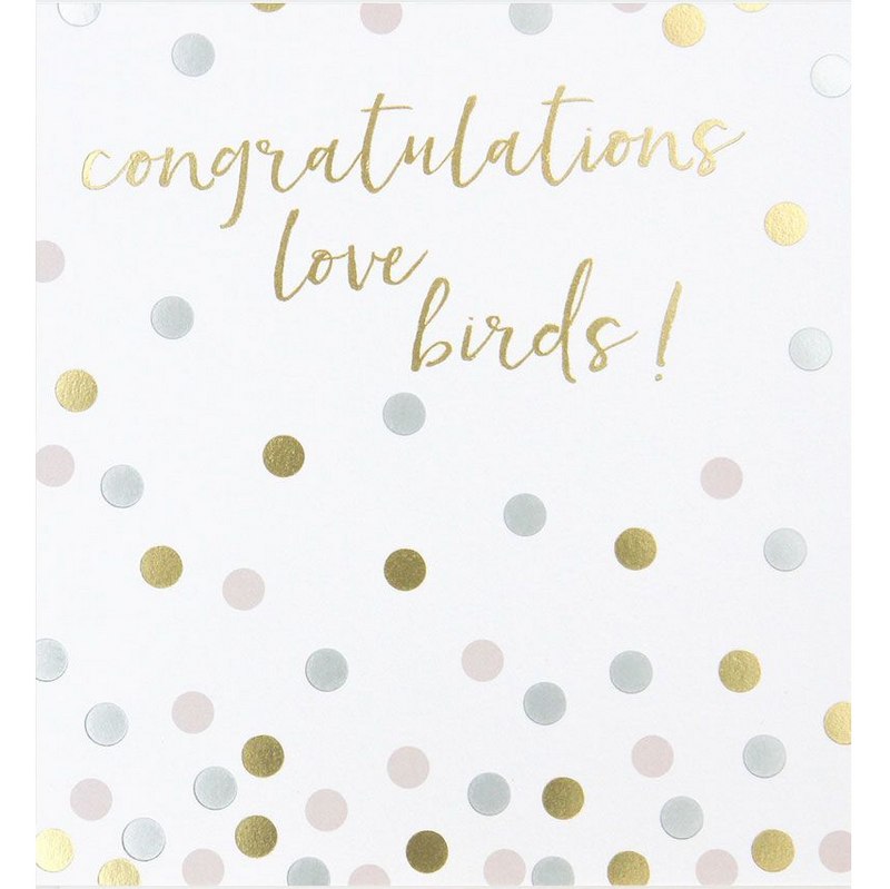 Caroline Gardner Greetings Card Congratulations Love Birds SOT018 front