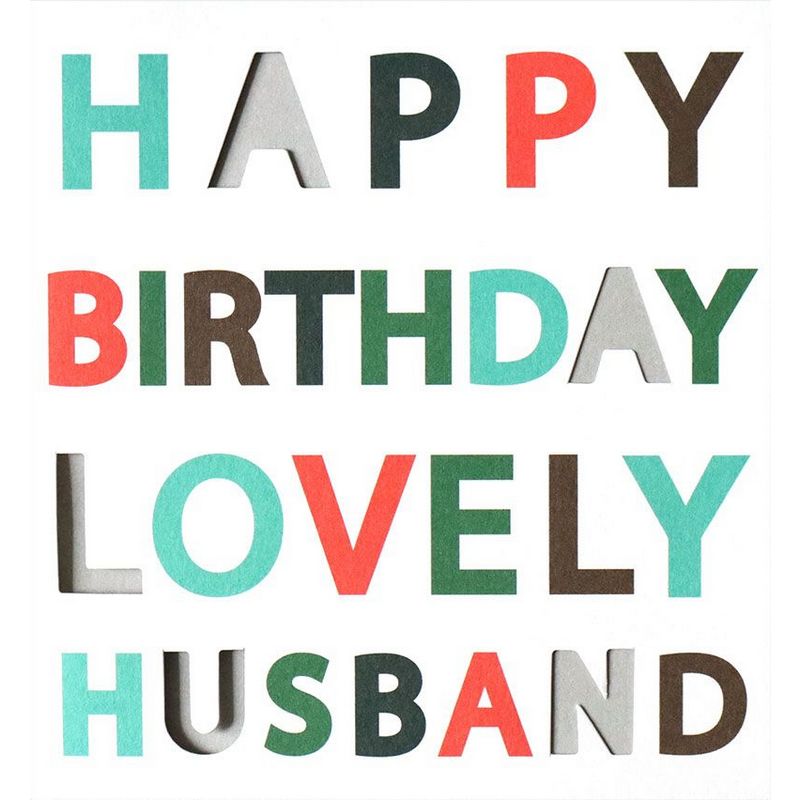 Caroline Gardner Greetings Card Happy Birthday Lovely Husband PUN014 front