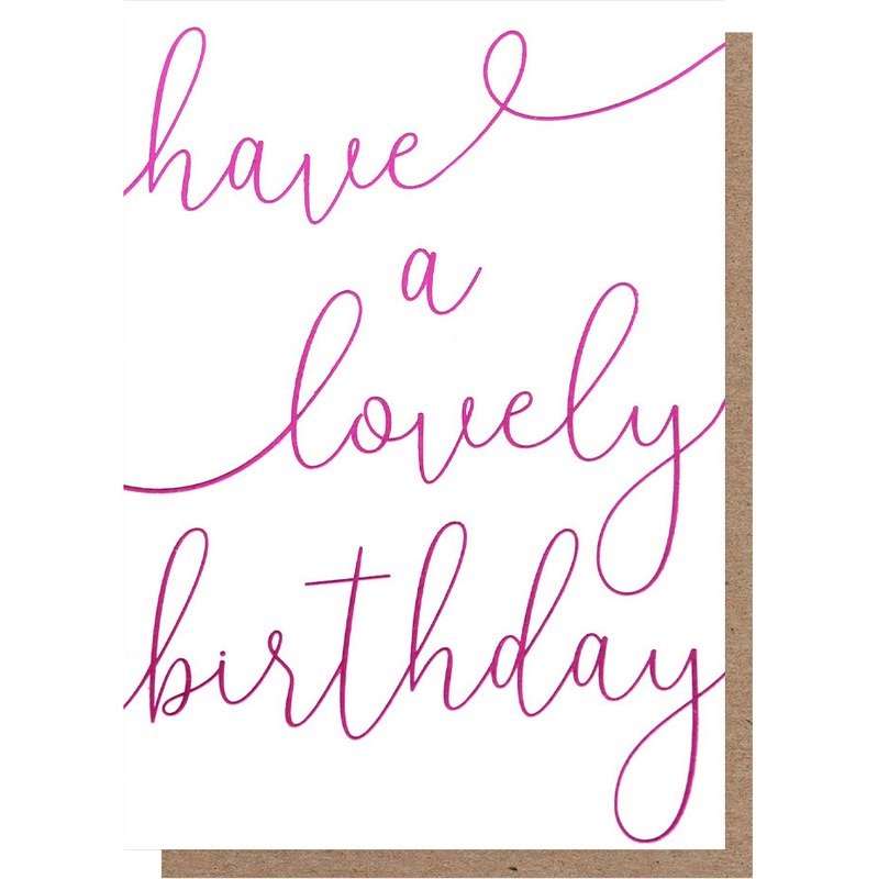 Caroline Gardner Greetings Card Have A Lovely Birthday Purple SHO005 front