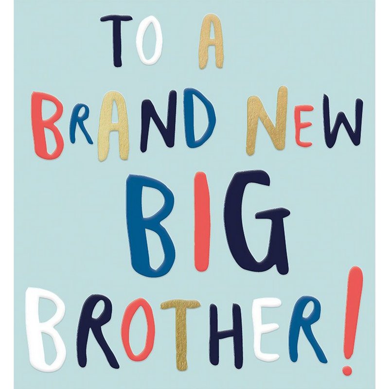 Caroline Gardner Greetings Card To A Brand New Big Brother WRD033 front