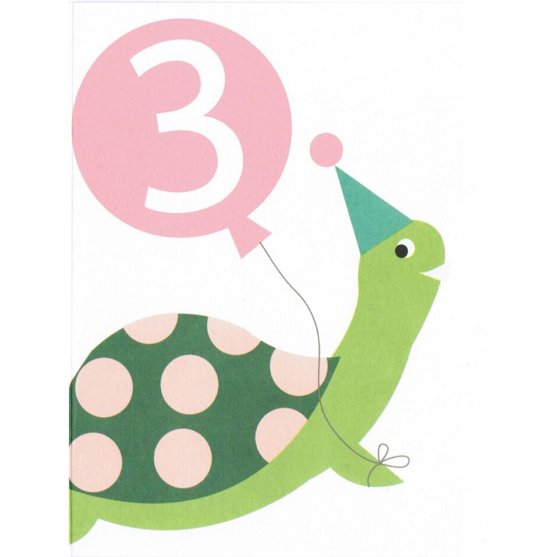 Caroline Gardner Greetings Card Tortoise Age 3 Female NEO030 front