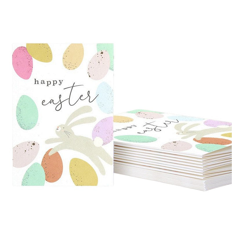 Caroline Gardner Happy Easter Eggs & Bunny Pack of Ten Cards PQE260 main