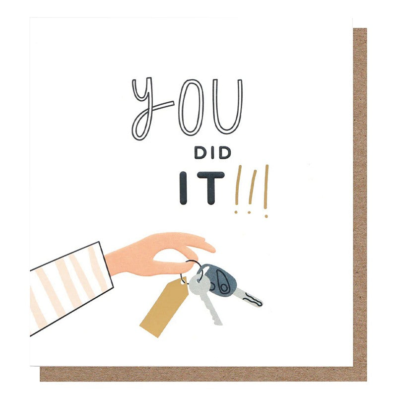 Caroline Gardner Keys You Did It Well Done Card HUP008 front