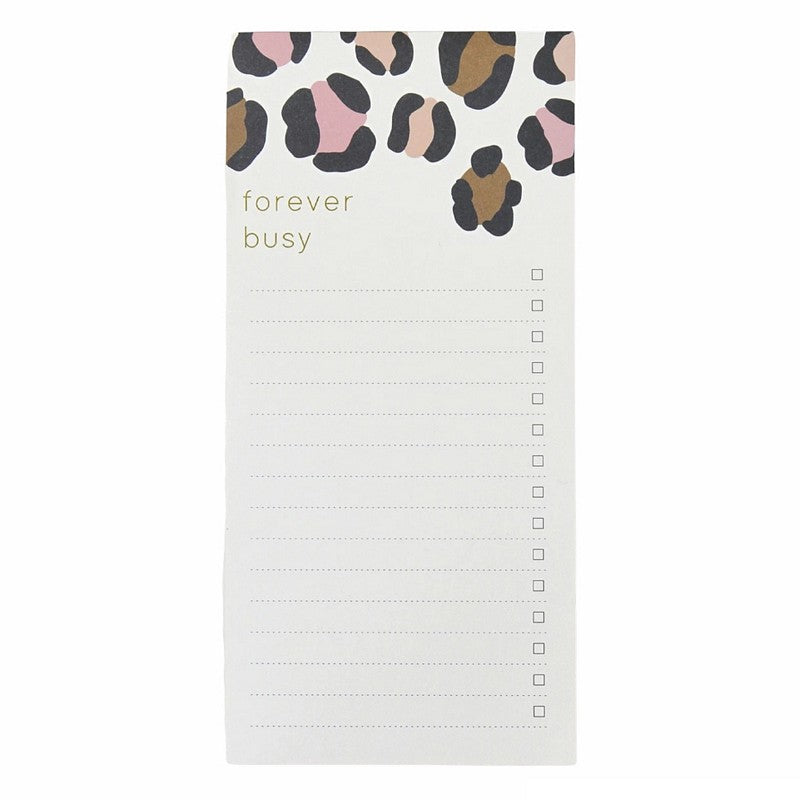 Caroline Gardner Magnetic List Pad Pink Leopard Print LIS106 front