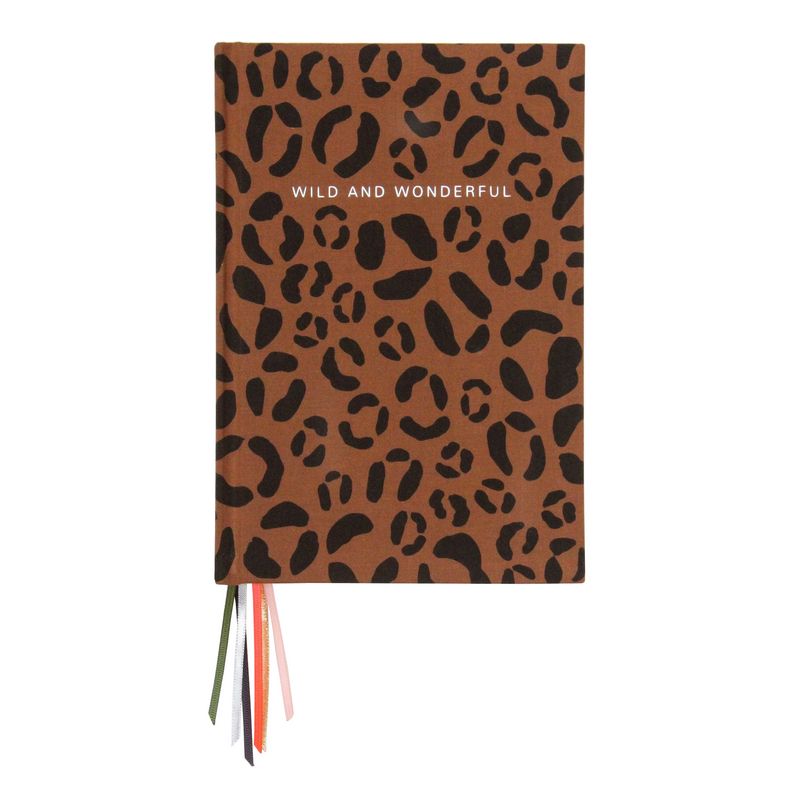 Caroline Gardner Multi Ribbon Notebook Tan Leopard MUL108 front