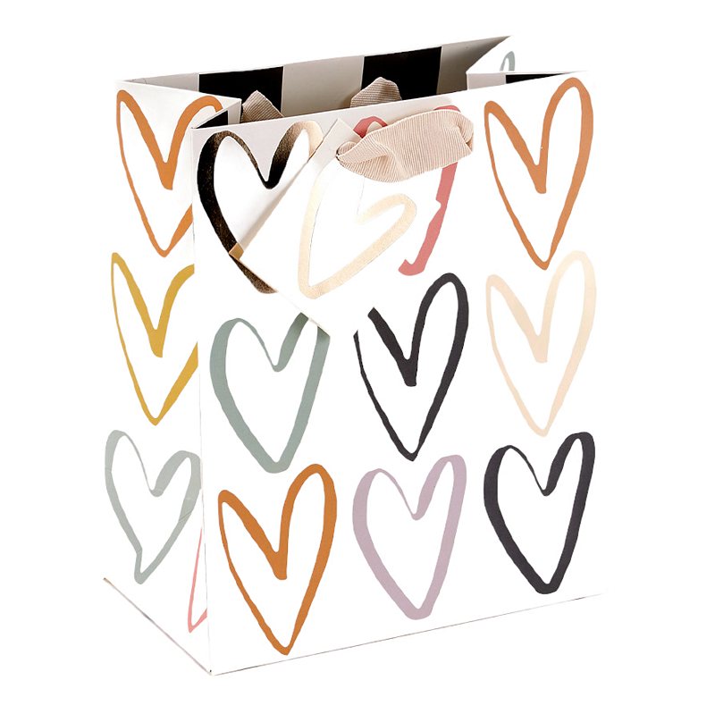 Caroline Gardner Outline Hearts Medium Gift Bag GBS723 main