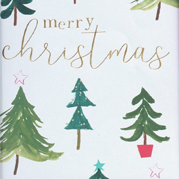 Caroline Gardner Painted Trees Christmas Wrapping Paper GWX355 detail