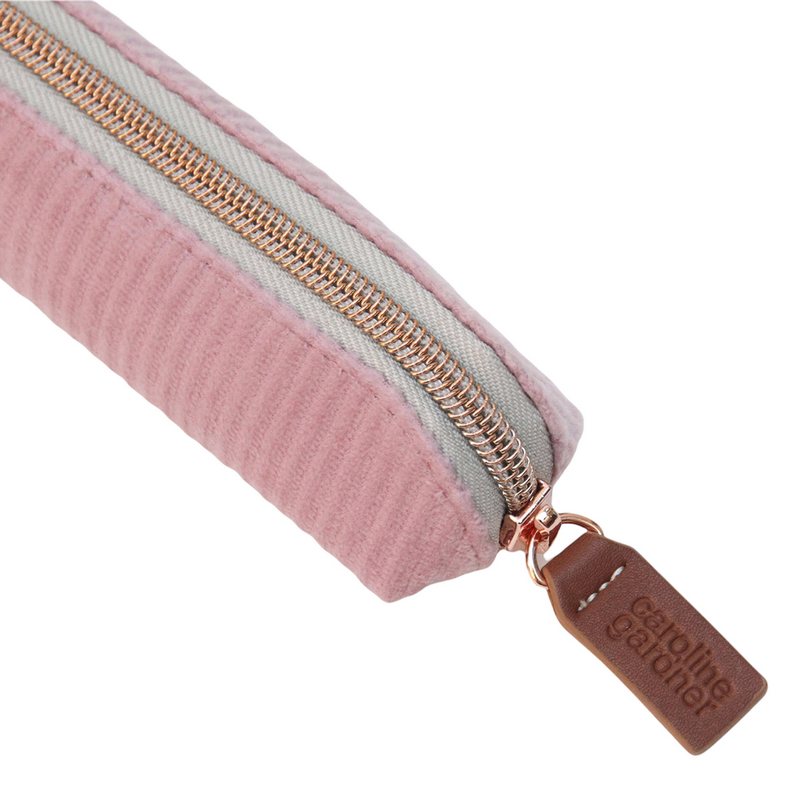 Caroline Gardner Pink Jumbo Cord Velvet Pencil Case EPC123 main