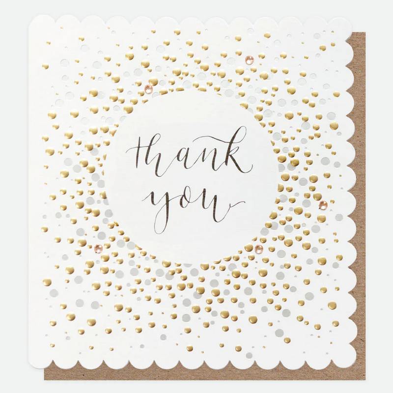 Caroline Gardner Scalloped Thank You Card SRS007 front