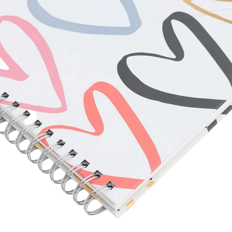 Caroline Gardner Spiral Notebook Multi Outline Hearts SPI105 detail