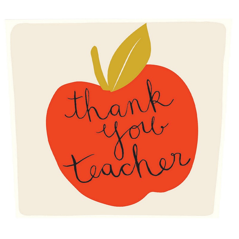 Caroline Gardner Thank You Teacher Apple Card MOD035 front