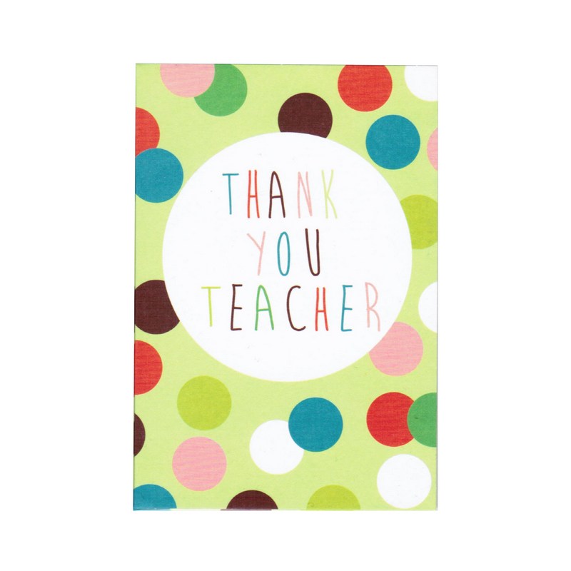 Caroline Gardner Thank You Teacher Dots Pack of 5 PQF003 front