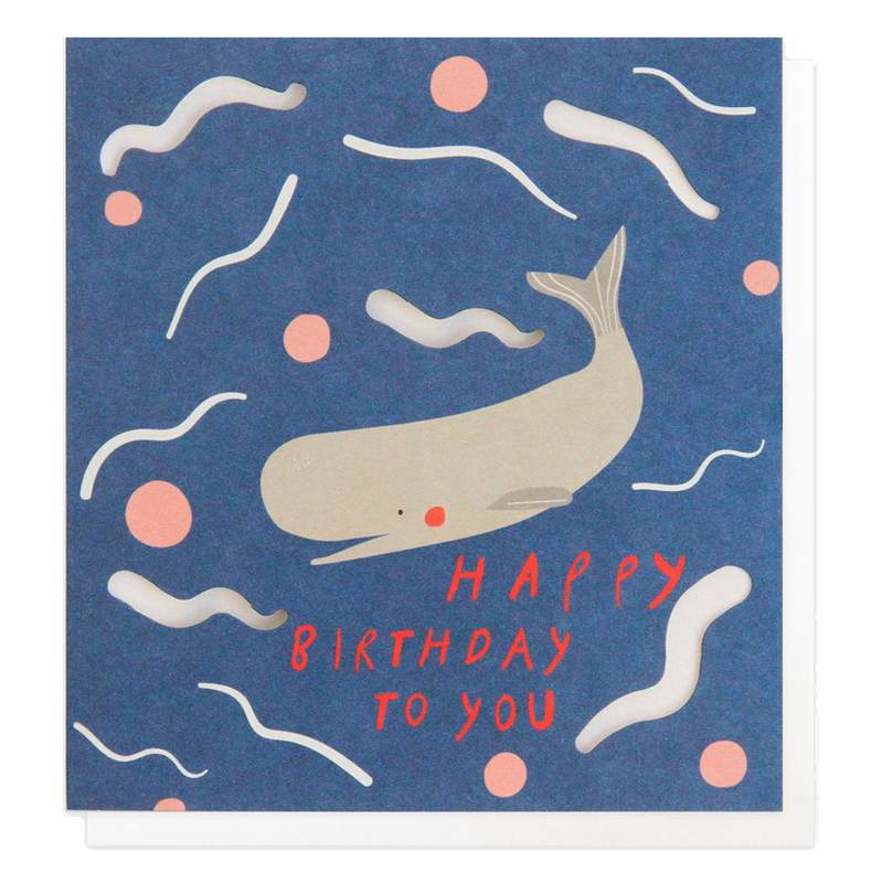 Caroline Gardner Whale Happy Birthday To You Card CUT011 front