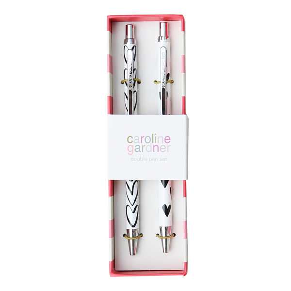 Caroline Gardner Mono Hearts Double Pen Set DBP104