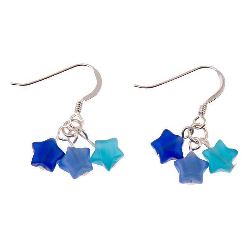 Carrie Elspeth Jewellery Blue Cats Eye Stars Earrings EH1515 main