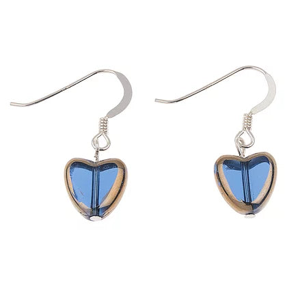 Carrie Elspeth Jewellery Blue Gold-edged Hearts Earrings EH1681 main