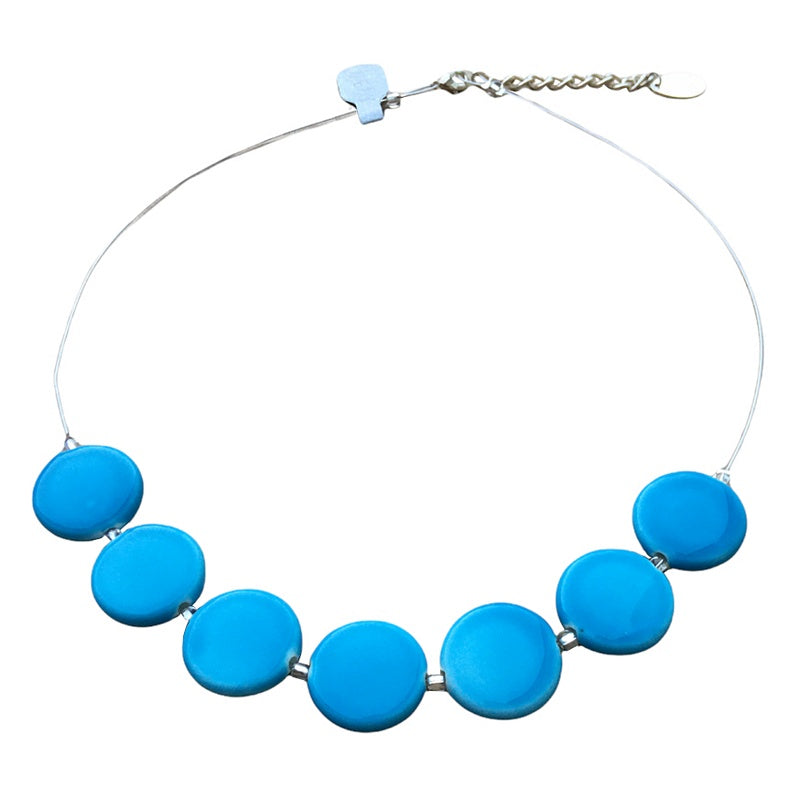 Ceramic Turquoise Dots Necklace