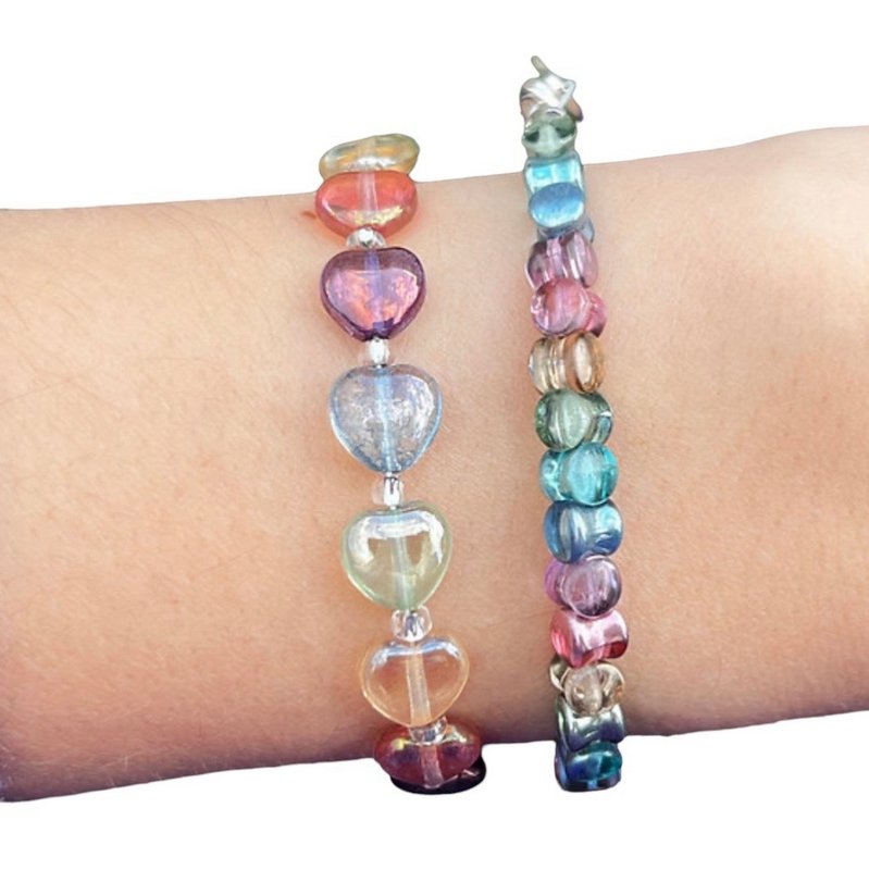 Carrie Elspeth Jewellery Lustre Hearts Bracelet B1802-3 on model