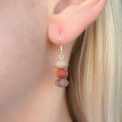 Carrie Elspeth Jewellery Mookaite Pebbles Earrings EH1728-29 on model