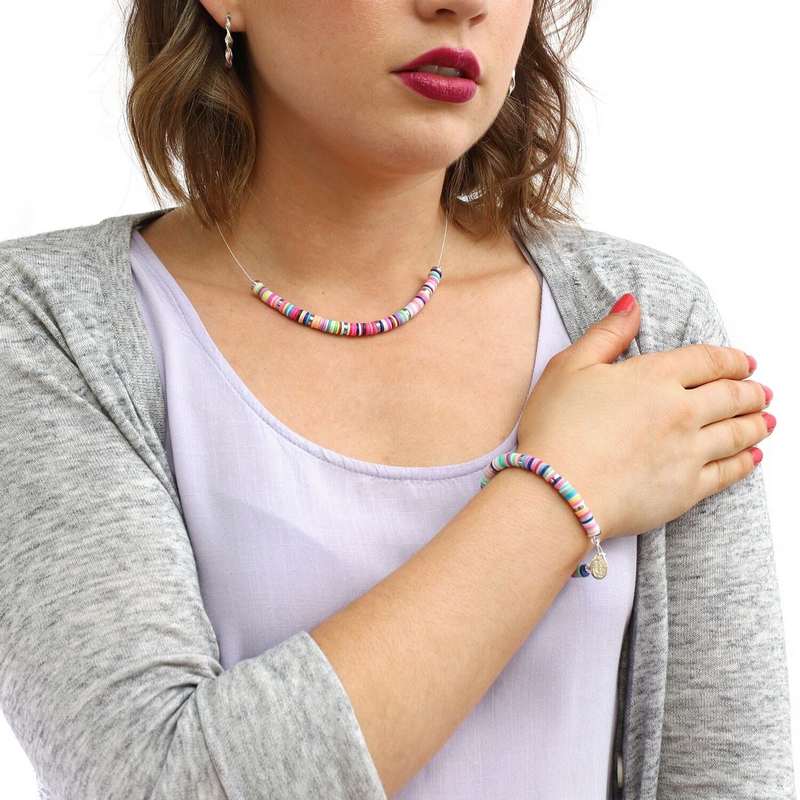 Carrie Elspeth Jewellery Myriad Links Necklace N1439 on model