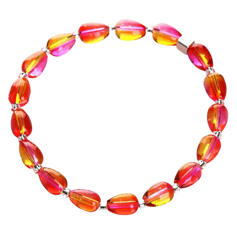 Carrie Elspeth Jewellery Orange and Pink Peardrops Bracelet B1702 top