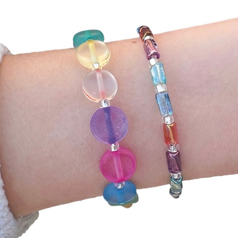 Carrie Elspeth Jewellery Pastel Candy Bracelet B1754-55 on model