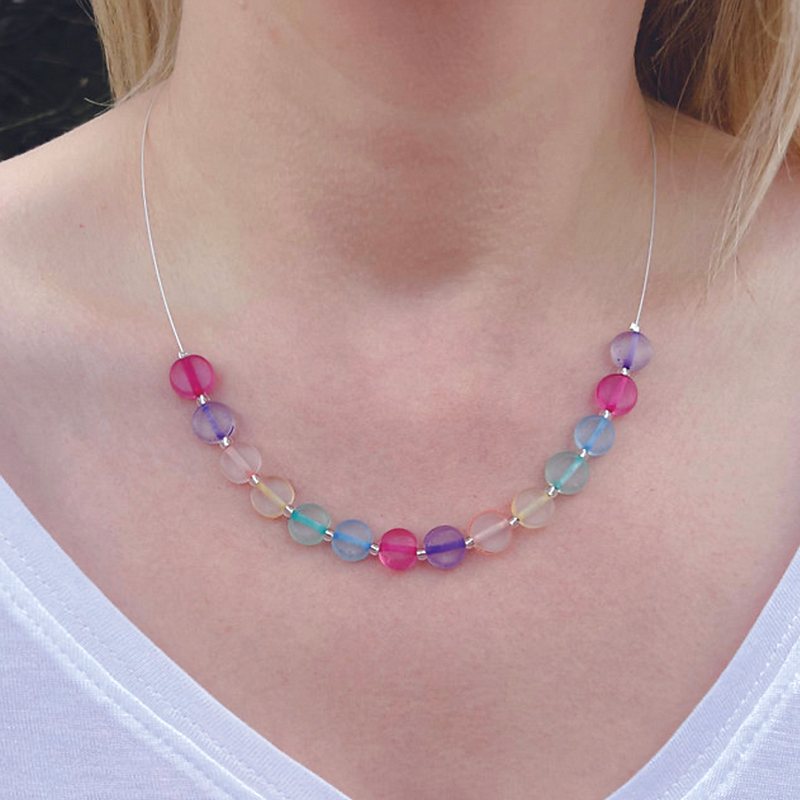 Carrie Elspeth Jewellery Pastel Candy Links Necklace N1755 on model