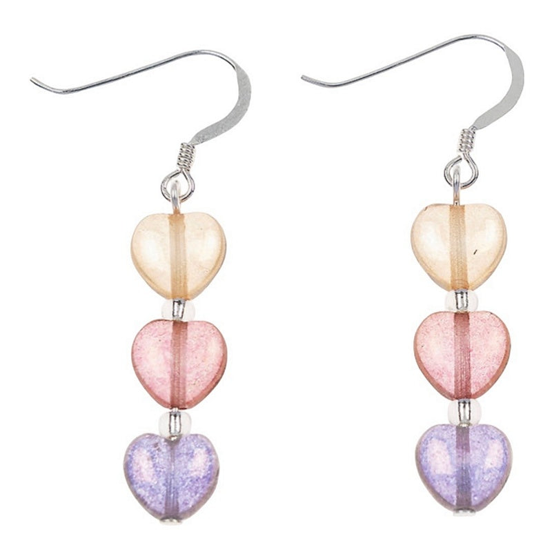 Carrie Elspeth Jewellery Pink & Purple Lustre Hearts Earrings EH1802A main