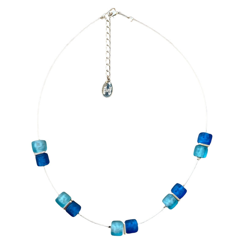Carrie Elspeth Jewellery Sky Frosted Cubes Necklace N1758 top