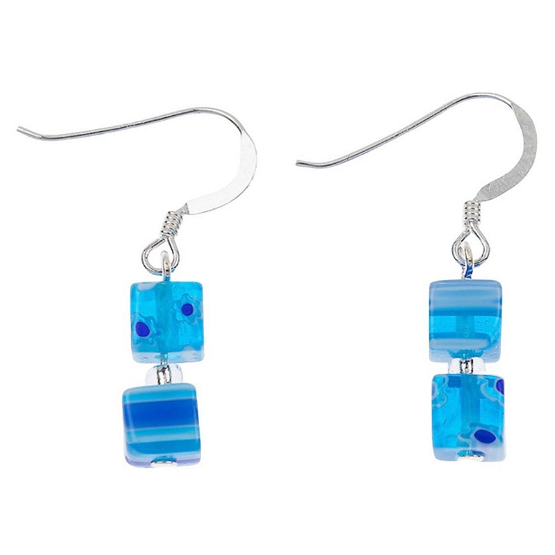 Carrie Elspeth Jewellery Skyblue Millefiore Cubes Earrings EH1825 main