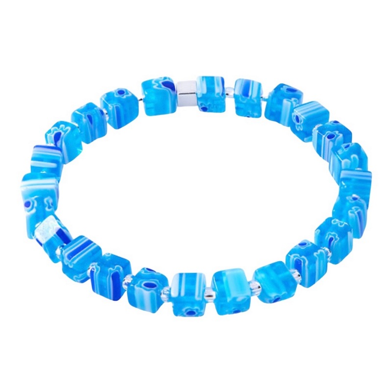 Carrie Elspeth Jewellery Skyblue Millifiore Cubes Bracelet B1825 main