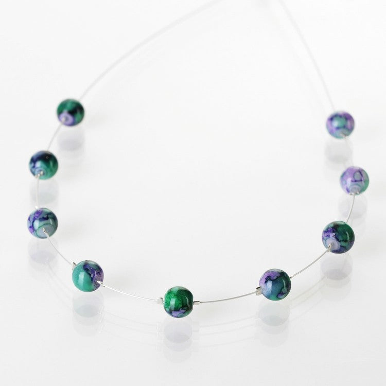 Carrie Elspeth Peacock Marbled Necklace N1547 shadowed