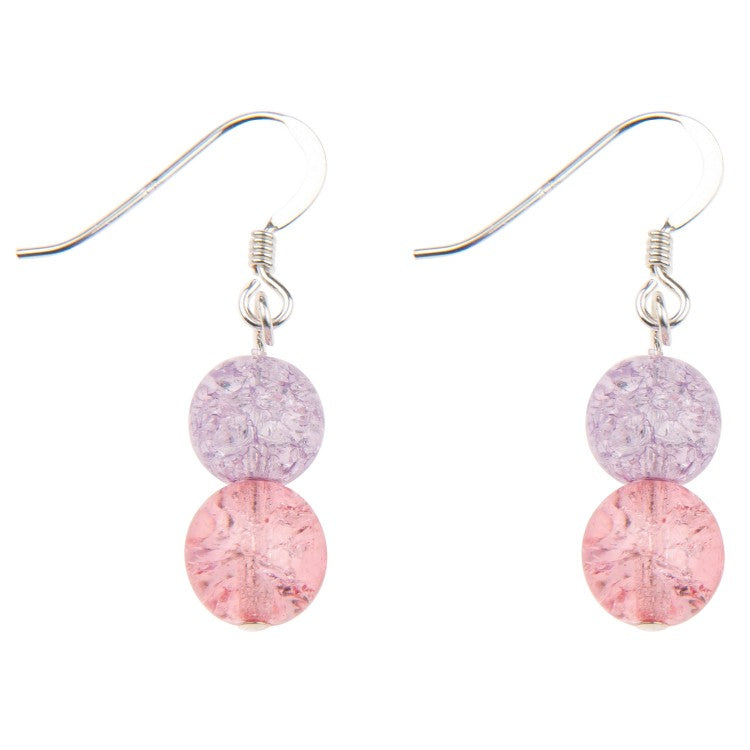 Carrie Elspeth Purple & Pink Crackle Globes Earrings EH1505A main