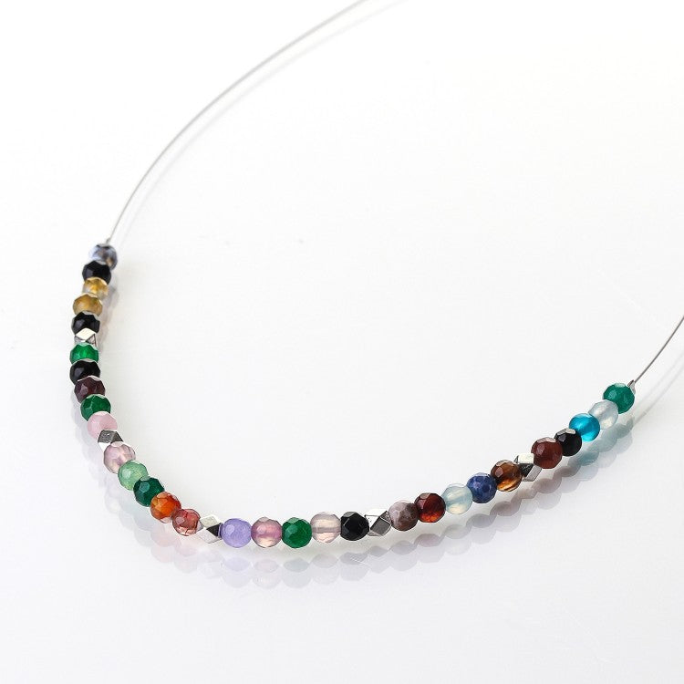 Carrie Elspeth Rainbow Medley Agate Links Necklace N1513 shadowed