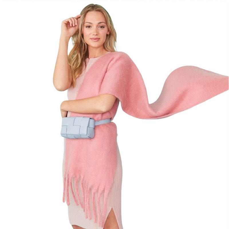 Cashmere Blend Wrap Scarf Candy Pink