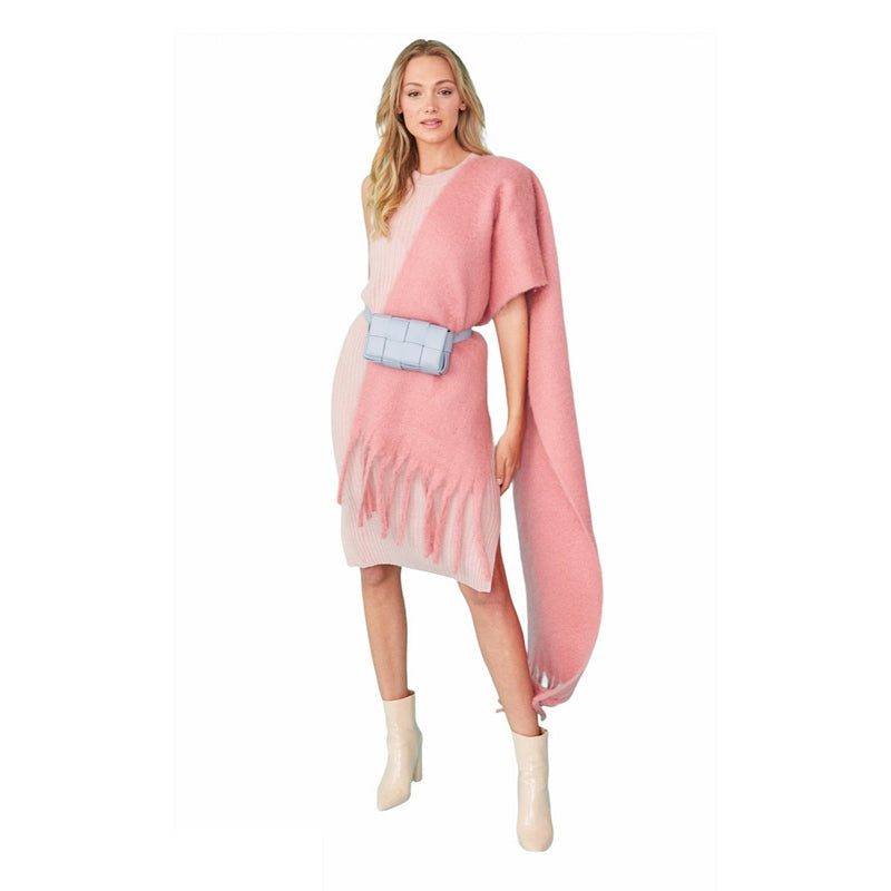 Cashmere Blend Wrap Scarf Candy Pink